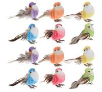 12pcs Feathered Birds Decor Lifelike Artificial Birds for Garden Home and Office Decorations Colors Realistic Photo Props for Model Landscapes