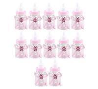 12pcs Feeder Style Candy Bottle Present Box Baby Shower Favors (Pink)