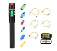 12PCS Fiber Optic Cable Test Kit, 15KM/30KM/50KM/100KM FTTH Optic Pen for FC Male to LC Female and APC/SC UPC/ST FC SC LC with 5 Patch Cords (30km Kit)