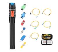 12PCS Fiber Optic Cable Test Kit, 15KM/30KM/50KM/100KM FTTH Optic Pen for FC Male to LC Female and APC/SC UPC/ST FC SC LC with 5 Patch Cords (15km Kit)