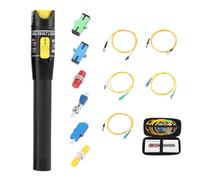 12PCS Fiber Optic Cable Test Kit, 15KM/30KM/50KM/100KM FTTH Optic Pen for FC Male to LC Female and APC/SC UPC/ST FC SC LC with 5 Patch Cords (100km Kit)