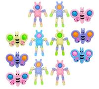 12pcs Fidget Sensory Toys for Kids, Transformable Chain Robot Finger Toy, Butterfly Spinners Handheld Sensory Toy, Party Bag Fillers Children and Adults' Manual Creativity (Random color)