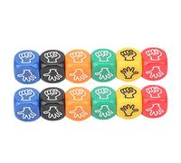 12Pcs Finger Guessing Game Dice 6 Sided 6 Colors 20mm Rock Paper Scissors Game Dice for Adults Kids Family Party Durable Plastic Compact Portable Dice Set for Party Entertainment