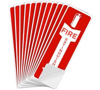 12PCS Fire Extinguisher Sign Sticker, Self Adhesive Fire Extinguisher Sticker for Indoor and Outdoor, 12x4Inch Vinyl Fire-Extinguishers Decal for UV, Weather, Scratch, Weatherproof and Fade Resistance