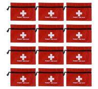 12Pcs First Aid Kit, 7.9x5.5 Mini Empty First Aid Pouch with Zippered, Waterproof Oxford Cloth Bag for Travel, Home, Office, Vehicle, Camping, Hiking Pouch