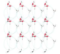 12pcs Fishing Wire Leader Nylon Line with Swivels Snap Beads | Stainless Steel Hooks and Crimps, Easy Replacement, Camouflage Finish, for Freshwater and Saltwater Use