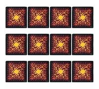 12pcs Flame Printing Squared Handkerchief Light Weight Headscarf Skull Pattern for Sports and Daily Wear
