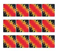 12pcs Flame Printing Squared Handkerchief Light Weight Headscarf Skull Pattern for Sports and Daily Wear