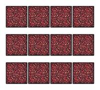 12pcs Flame Printing Squared Handkerchief Light Weight Headscarf Skull Pattern for Sports and Daily Wear