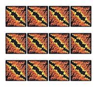 12pcs Flame Printing Squared Handkerchief Light Weight Headscarf Skull Pattern for Sports and Daily Wear