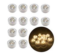 12pcs Flameless LED Tea Light Candles Battery Operated Waterproof Submersible Decorative Lights for Vase Fish Tank Wedding Centerpiece Halloween Party Lights Warm White