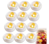 12pcs Flameless LED Waterproof Floating Candles, Water Floating Tea Lights, 200 Hour Battery Operated Tealights for Bathtub Candlelight Dinner Wedding Halloween Christmas Ddecoration, Petal Shape