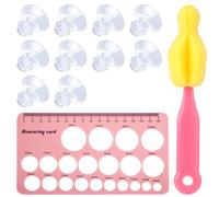 12pcs Flange Inserts 13/15/17/19/21mm, Silicone Pump Flange Insert with Flange Ruler & Cleaning Brush Flange Inserts Kit Accessory for 24mm Momcozy/Spectra/Medela Breast Pump Shield/Flange