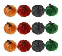 12pcs Flannel Pumpkins for Fall Harvest Festival and For Halloween Home Decor, for Tabletop and Patio Display (Diameter 8.5cm)
