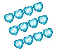 12PCS Flashing Heart Shaped Ice Cubes with Multicolor LED Light for Beverage Decorations Colorful Baby Bath Toy Flashing Heart Ice Cubes