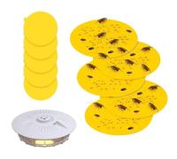 12Pcs Flea Trap Sticky Discs Replacements Pads, 12cm Diameter Circular Flea Trap Sticky Discs Bed Bug Flea Trap Sticky Sticker for Pet House Carpet Living Room Bedroom Hallway Garden Home