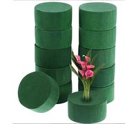 12pcs Floral Foam Round, 8cm Large Wet & Dry Flower Foam for Fresh & Artificial Flowers, Florist Foam for DIY Craft Wedding Aisle Flowers Party Decoration (Green)