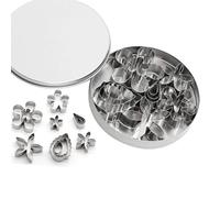 12Pcs Floral Shape Cookie Molds 304 Stainless Steel Small Biscuit Cutter Cake Decorating Tool for Home Baking Supplies Party Baking Supplies