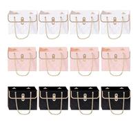 12Pcs Flower Box 6x4x4" Paper Bouquet Boxes with Handle Rectangle Metal Chain Tote for Florist Wedding Party Birthdays Day Bridal Shower Flower Boxes for Bouquets Bags
