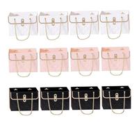 12Pcs Flower Box 6x4x4" Paper Bouquet Boxes with Handle Rectangle Metal Chain Tote for Florist Wedding Party Birthdays Day Bridal Shower Flower Boxes Bouquet