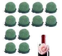 12pcs Flower Foam Ball Holder, Mini Floral Foam Block Small Round Florist Arrangements Artificial Flower Wedding Party Decorations Wine Bottle Decor (Green)