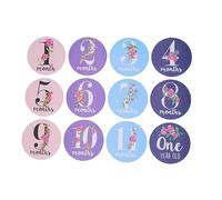 12pcs Flower Monthly Sticker Milestone Stickers for Baby Infant | Paper Cards, Removable Adhesive, Reusable Placement, Baby Shower Gift, Captures Monthly Milestone Age