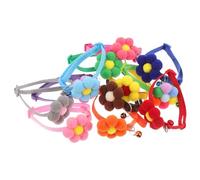 12pcs Flower Pet Collar Adjustable Breakaway with Bell for Puppy Cat | Cloth, Metal and Plastic Build, Lightweight Fit, Festive Occasions and Outdoor Activities, 12 Colours One Each
