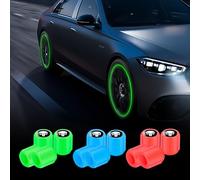 12Pcs Fluorescent Tyre Valve Caps,Glow in The Dark Dust Caps for Car Tyres