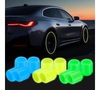 12Pcs Fluorescent Tyre Valve Caps Glow in The Dark Tire Valve Cap 3 Colors Universal Dust Car Caps for Car Tyres Cool Car Decorations Tire Valve Caps for Car Tyres Bicycle SUV Truck Motorcycle