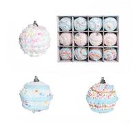 12Pcs Foam Christmas Ball Ornaments, Shatterproof Decorative Ball Hanging Decoration Xmas Tree Pendant Baubles Easy to Hang for Tree Garland Wreath