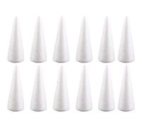 12PCS Foam Cones White Styrofoam Cone Crafts Foam Cone Christmas Tree Polystyrene Foam White Cones for Christmas Table Centerpiece Decoration,10cm