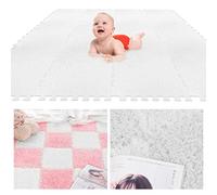 12Pcs Foam Play Mat 30x30x1cm Puzzle Play Mats Floor for Kids Soft Plush Interlocking Foam Mat Set with Edges for Floor Protection Yoga Fitness Workout Mats kids Play Mats (white-a)