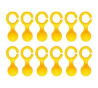 12pcs Foldable Plastic Umbrella Holder Clip for Wall and Mop Storage | Non Drilling Sticky Hook, Stable Hanging Support, Yellow Finish, Balcony Rails and Office Use Random Color