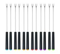 12PCS Fondue Forks With Handle,Fruit Fork Set,Color Fondue Sticks Set For Grill Cake Chocolate Meat Fruits Cheese Fountain Roast Marshmallows Dessert