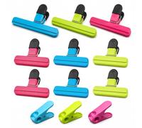 12Pcs Food Bag Clips Set, Bag Clips for Food Storage with Extra WideSealing Clips, Multi-Size Food Clips Bag Sealing Clips forFreezer Bags, Snacks, Coffee, Bread & Kitchen Storage