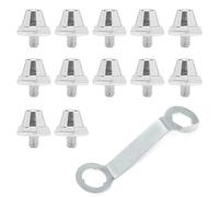 12pcs Football Boot Studs 11/13/15mm Aluminum Alloy Stable Non-Slip Spikes for Rugby Shoes/Hiking Shoes Stud Accessories for Men(13mm)