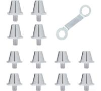 12pcs Football Boot Studs Replacement Set Aluminium Alloy Metal Spikes 11mm 13mm Long Cleats for Soft Ground Rugby Matches with Tool Gold Silver Red Black(Gold)