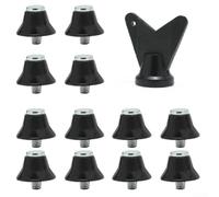 12pcs Football Boot Studs Replacement Soft Ground Spikes Aluminium Alloy Tips For Rugby Soccer Shoes 5mm Thread 10-16mm(13mm black)