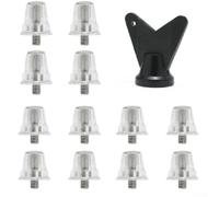 12pcs Football Boot Studs Replacement Spikes Aluminium Alloy for Soft Ground Rugby Boots - 5mm Thread Conical Metal Tips with Wrench 10-16mm(13/16mm clear)