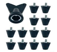 12pcs Football Boot Studs with Wrench for Enhanced Stability and Traction on For Rugby and Hiking Shoes, Plastic and Metal Material, Fits Standard 5mm Thread Football Boots (9MM)