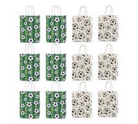 12pcs Football Goody Bags, Football Paper Bags, Goodie Bags, Birthday Gift Bags with Handles, Kraft Paper Gift Bags, Football Themed Party Supplies