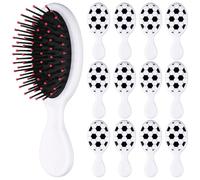12Pcs Football Party Bags Fillers Gifts for Girls Mini Hair Brush Soccer Theme Detangler Hairbrush Portable Travel Hair Brush Scalp Massage Comb Football Stuff for Boys Girls Football Soccer Party