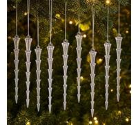 12pcs for crystal Icicle Ornaments Glass Beads Pink Blue 12pcs