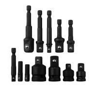 12pcs for Socket Adapter Converter Set for Impact Driver with 3/8 inch and 1/2 inch Drive, 8 x 1/4 inch Hex Shank Extension for Bars, 4 x Adapters & Reducers