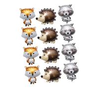 12pcs Forest Animal Foil Balloons Balloons for Birthday and Shower Party Decoration Featuring Foxes Raccoons and Hedgehogs Indoor Outdoor Festive Decor