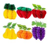 12pcs Fruit Honeycomb Balls Strawberry Pineapple Grape Pear Orange Hangings Fruit Themed Party Supplies for Home Decoration