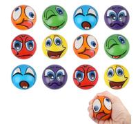 12pcs Funny Face Squeeze Stress Balls Soft Sensory Stress Ball Hand Exercise for Anxiety Fidget Tension Manage Anger Classroom Rewards Christmas Stocking Easter Egg Basket Stuffing Party Favors