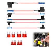 12Pcs Fuse Tap Set, 3 Types Piggy Back Fuse Connectors 12v, Universal Mini Adding a Circuit Adapter with 10A Blade Fuses, Piggy Back Blade Fuses Holder for Cars Trucks & Boats (Mini/Small/Medium)