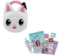 12Pcs Gabby’s Dollhouse 3D Stationery Set - Mermaid Cat Briefcase with Christmas Colouring Book, Crayons, Pencils & Stickers - Creative Writing & Art Kit for Kids Gift Ages 3+