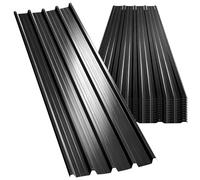 12Pcs Galvanised Metal Roofing Sheets, 110x42cm 5m² Corrugated Roofing Sheets, Easy to Assemble, Shed Roofing for Garages Decks Patios Carports Sheds Bars Wall Decor (Black)